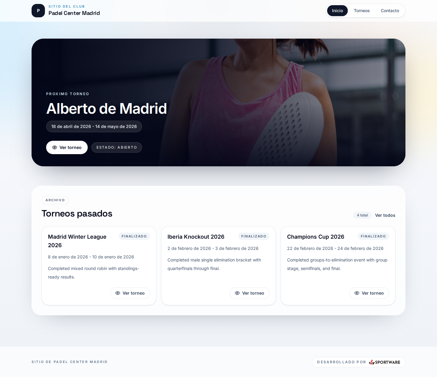 Padel Center Madrid - Homepage