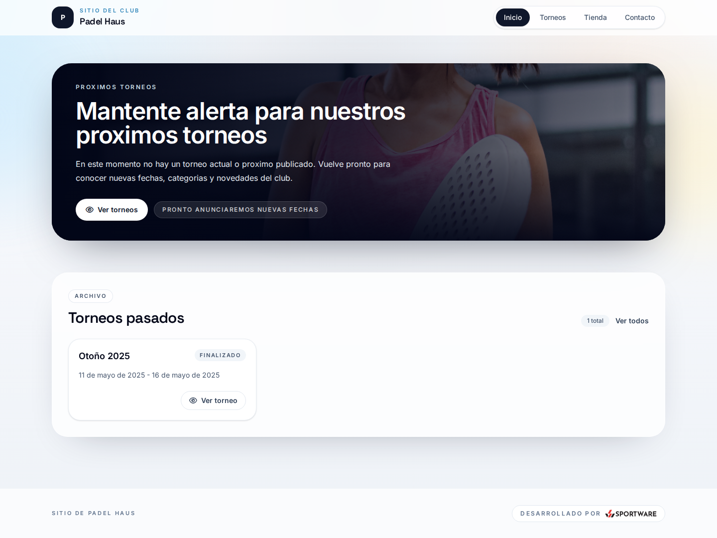 Padel Haus - Homepage
